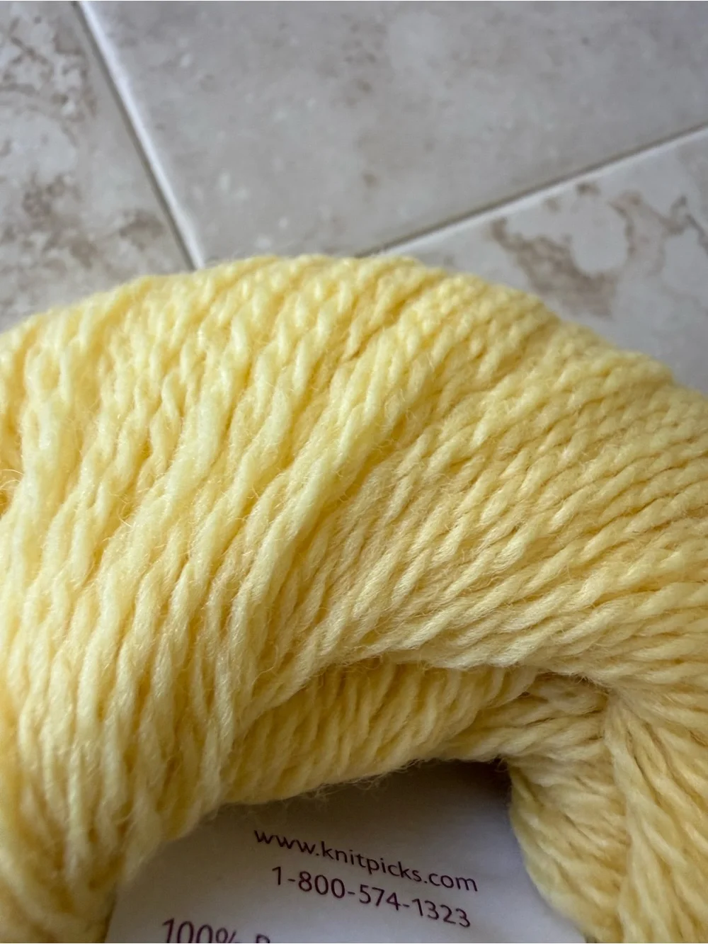 Knit Picks Palette 100% Peruvian Highland Wool Yarn Yellow Custard